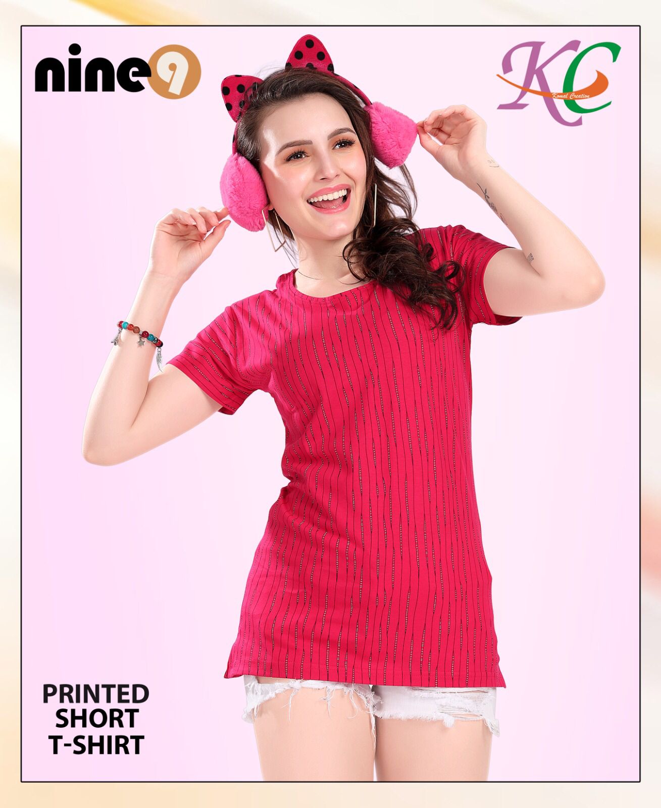 Nine Printed Short Ladies Top Catalog